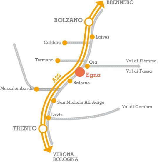 mappa Egna, provincia di Bolzano